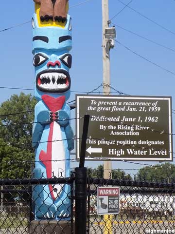 Totem Pole for Flood Protection.