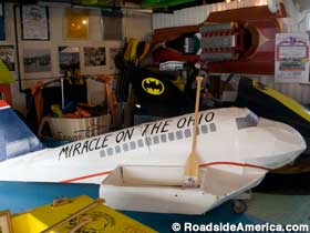 Miracle of Ohio plane cardboard boat.