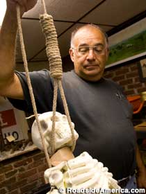 Ray Hisrich and prop skeleton.