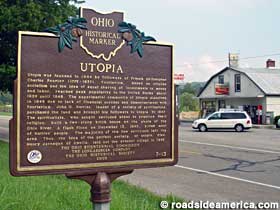Historical Marker for the town of Utopia.