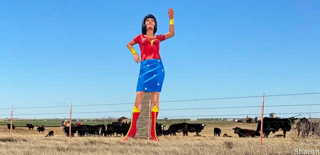 Cutout - the Uniroyal Gal as Wonder Woman.