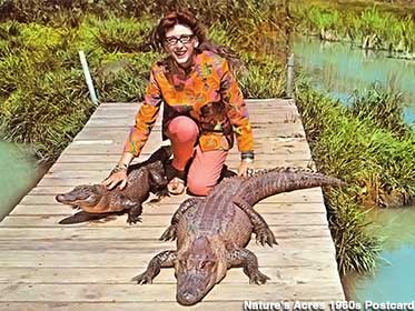 Zelta Davis and her alligators. One almost ate her.