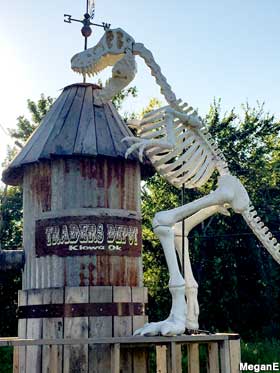 T-Rex Skeleton Attacking Water Tower.