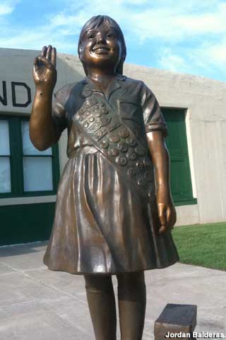 Girl Scout statue.