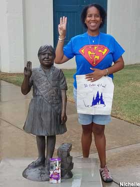 First Girl Scout Cookie Sale Statue.