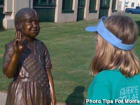 Girl scout statue.