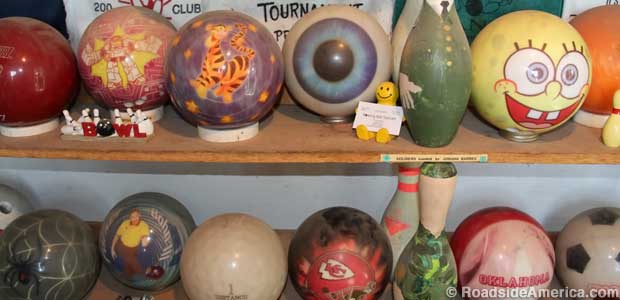 Tigger, Eyeball, SpongeBob. Noteworthy balls in Chris's mini-museum.