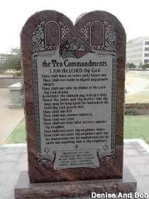 Ten Commandments monument.