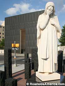 Crying Jesus statue.