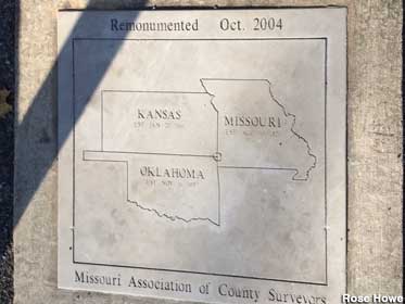 Plaque for where three states meet.