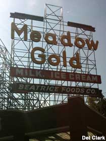 Meadow Gold sign.