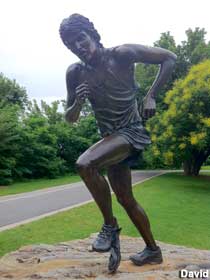 Runner statue.