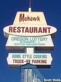 Mohawk Restaurant sign.