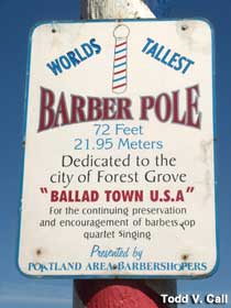 Barber Pole sign.