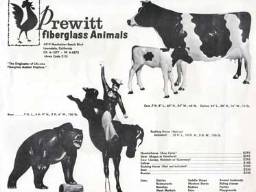 Prewitt Fiberglass price sheet ~1962.