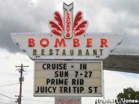 Bomber Restaurant sign.