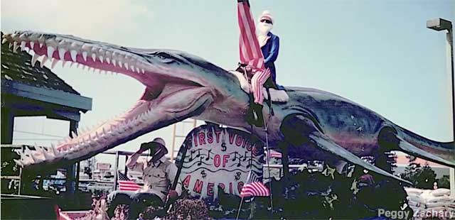 Parade float Nessie, the Yaquina Bay Monster.