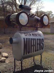 Muffler sign.