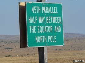 45th Parallel Sign.