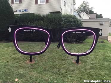 Giant glasses.