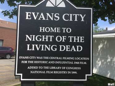 Evans City Night of the Living Dead marker.