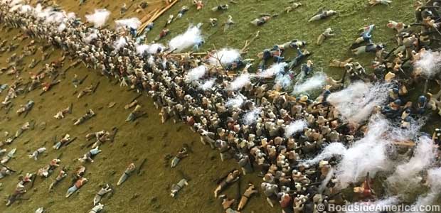 Fighting at the Angle during Picketts Charge. Viewed from a distance, humans and cats look alike.