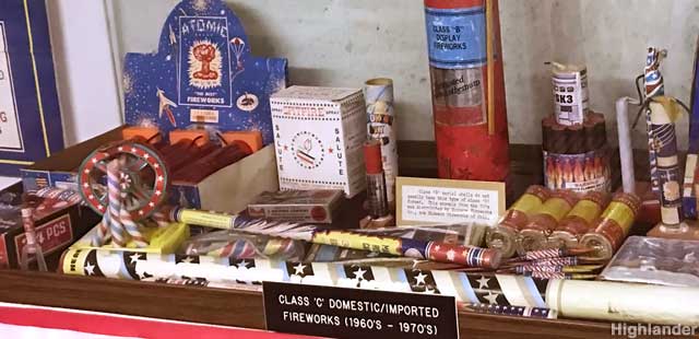 Display of Class C Domestic/Imported Fireworks (1960s-1970's).