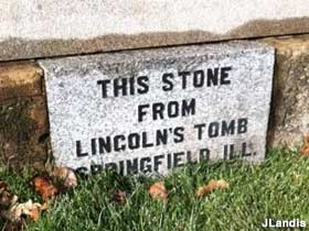 Stone from Lincoln's Tomb.
