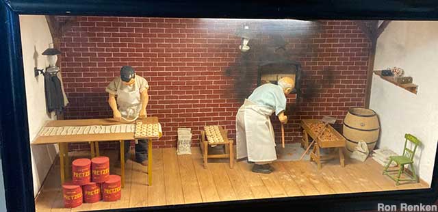 Miniature scene of Baking Pretzels in the Olden Days.