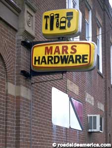 Machine language sign at Mars hardware.