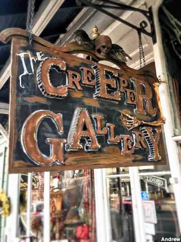 Sign at the Creeper Gallery.