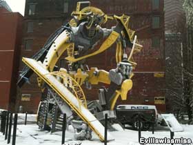 Transformer robot in the snow.