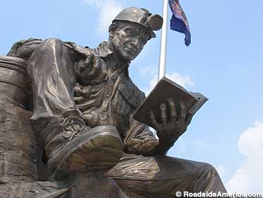 Miner statue.