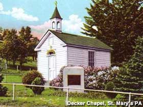 Vintage postcard of Decker Chapel.