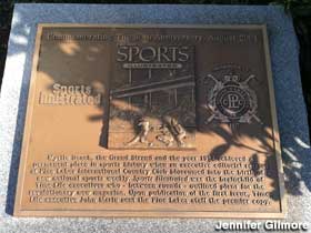 Sports Illustrated birthplace plaque.