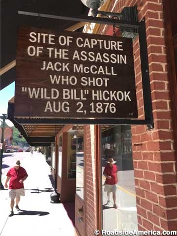 Sign at the site of capture of the assassin.