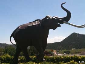 Mammoth statue.