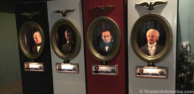 Less consequential Presidents in portrait portholes.