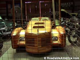 Car made of wood.