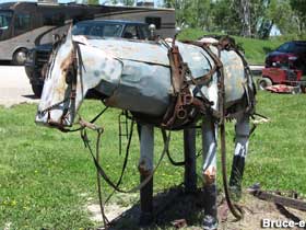 Scrap metal horse.