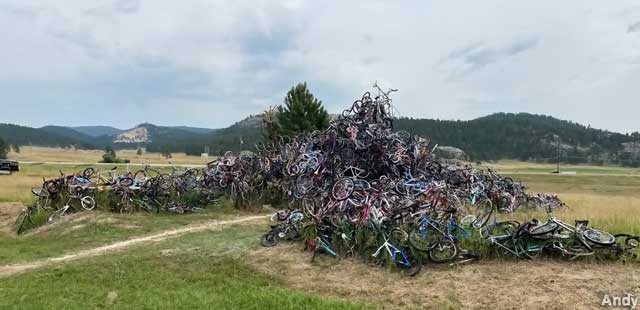 Bicycle pile.