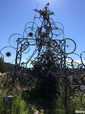 Bicycle sculpture.