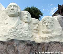 Mt. Rushmore, convenient for posing at Reptile Gardens, Rapid City, SD.