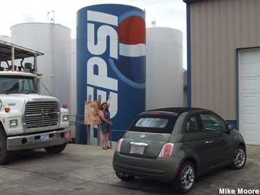 Pepsi storage tank.