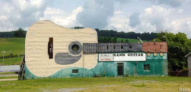 Guitar building from Virginia side.
