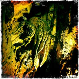 Formations in Ruby Falls cave.