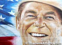 Mural of Ronald Reagan.
