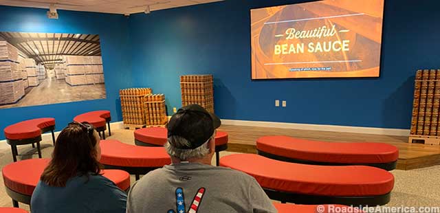 Descriptive titles enhance a video tour of the bean factory.