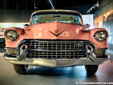 One of Elvis's first luxuries was this 1955 pink Cadillac, which he gave to his mom.