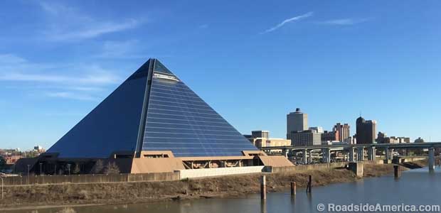 321 feet high, the Pyramid of Memphis dominates the skyline of its earthquake-conscious city.